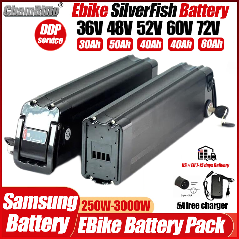 Electric Bicycle Battery 72V 30Ah - Bateria de Lítio para Bicicleta Elétrica
